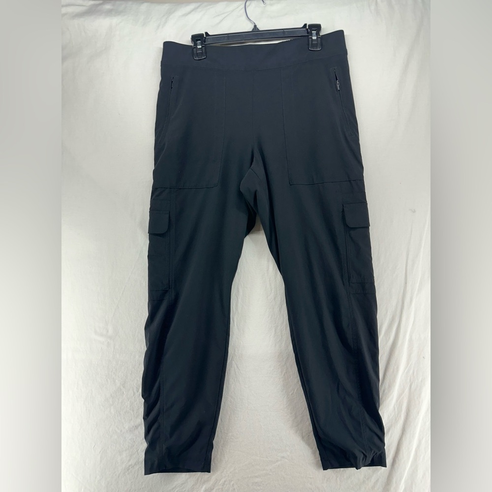 Athleta Chelsea Cargo Lined Pants Womens 14 Black Utility Lightweight Jogger